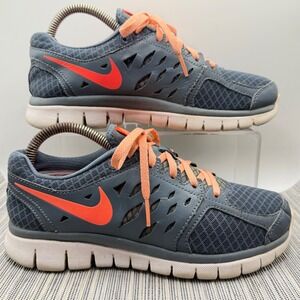 Nike Flex 2013 Run Womens 6.5 Armory Navy Bright Mango Running Shoes 580440-401